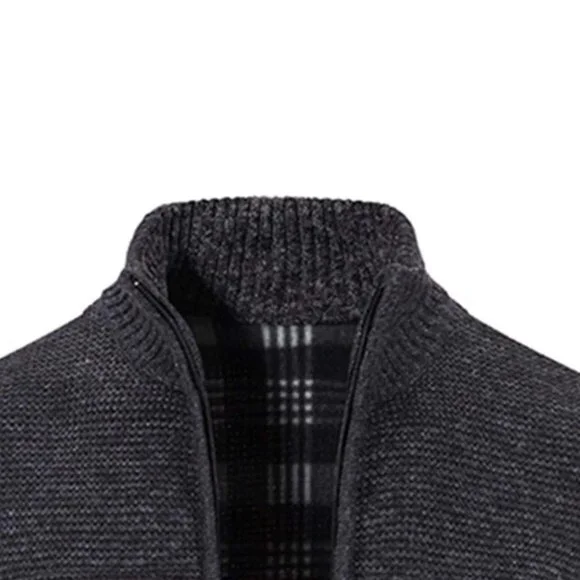 Black Mens Quilted Cardigan - Picture 7 of 7